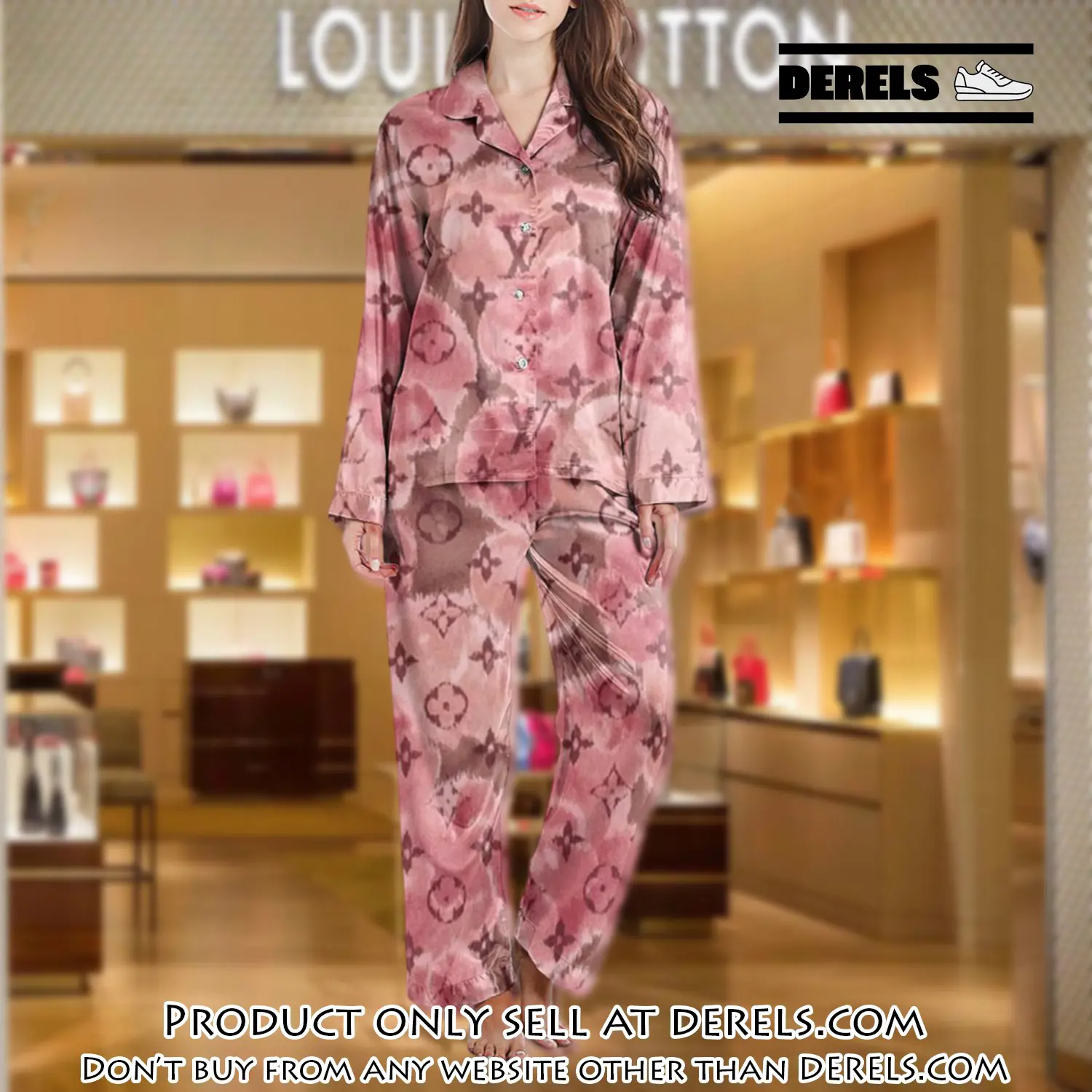 Lv monogram long satin pajama set pjs1035 dr3440210